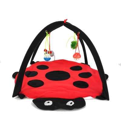 China Sustainable Pet Play Mat Cat Tent Activity Center With Hang Cat Toys Outdoor Bed Play Tent for sale