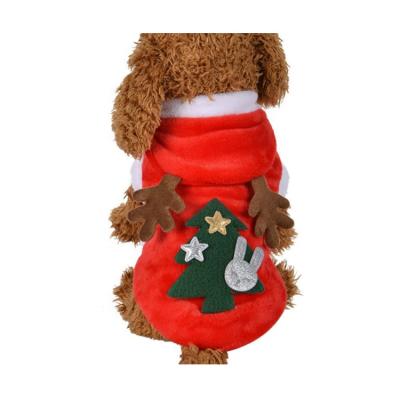 China Sustainable Christmas Dog Clothes Red Soft Winter Dog Clothes Warm Dog Coats Pet Clothing for sale