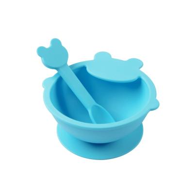 China BPA Free New Arrival Amazon Hot Seller Silicone Baby Bowl Spoon Set for sale