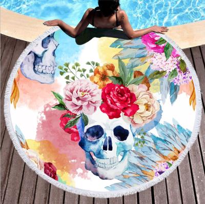 China Sugar Skull Woman Beach Shawl QUICK DRY Outdoor Shawls, Beach Towel Wholesale for sale