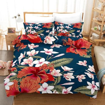 China Bestselling 2nd Duvet Cover Set Nondisposable Floral Flower Bedding Set Printing Top Lush Cheap Bed Sheets for sale