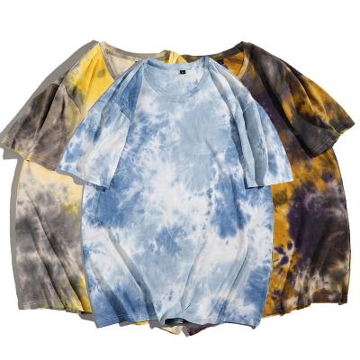 China Custom Made Simple QUICK DRY Cotton Men's Unisex O-Neck 100% Logo Printed Loose Over Size Tie Dye T-Shirt for sale