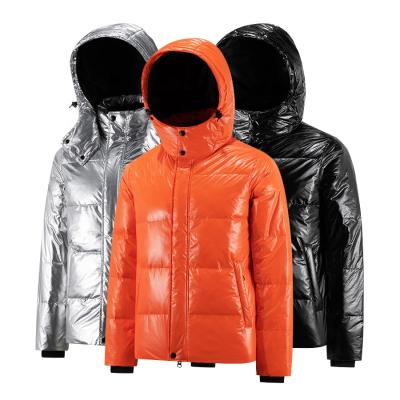 China Fashion Trend Reversible Custom Made Duck Down Windproof Softshell Bubble Padded Face Padded Face Outdoor Match Shiny Jacket Feather Stripper for sale