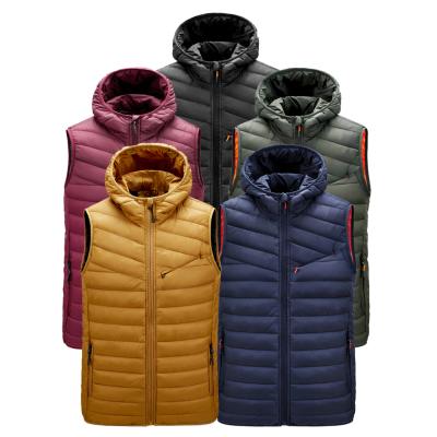 China 2021 windproof new style warmer casual hooded keep comfort soft fabric stripper cotton men's unisex vests for sale