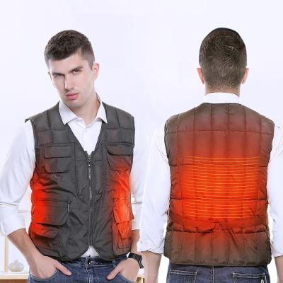 China Wholesale Anti-wrinkle Heating Washable Light Weight Hiking Fishing Outdoor Multi-pocket Men Usb Heat Vest for sale