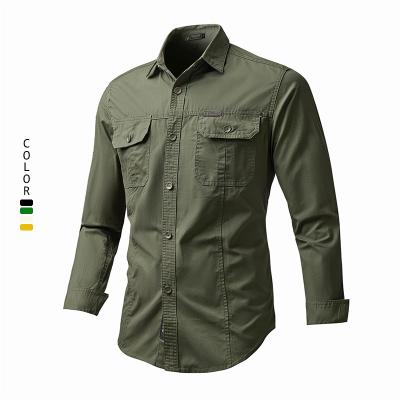 China Long Sleeve Anti-pilling Cotton Military Cargo Shirt Plus Size Autumn Army Tactical Men Shirt for sale