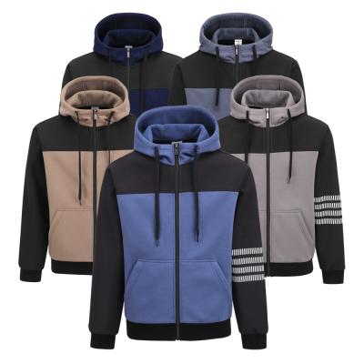 China Wholesale Custom White Logo High Quality Fashion Unisex Anti-wrinkle Full Zip Up Hoodie Fleece Jacket Men for sale