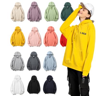 China Custom High Quality Mens Womens Plain Unisex Logo Embroidery Anti-wrinkle Cotton Sweatshirt Plain Unisex Hooded Sweatshirts for sale