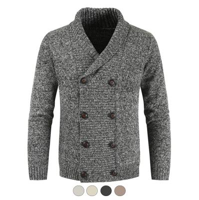 China Anti-wrinkle fashion button men's cardigan sweater turtle neck men's cross shrug sweater for sale