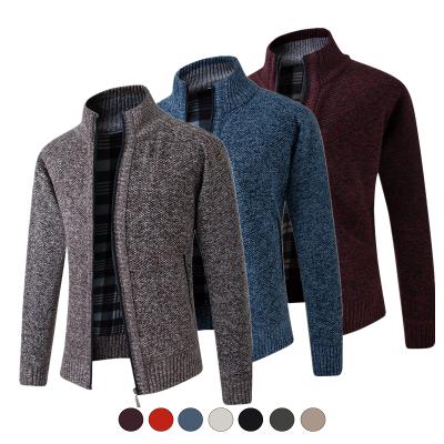 China Anti-wrinkle Thicken Front Opening Men's Cardigan Men's Stand Collar Fashion Shrug Knitted Sweater Sweater for sale