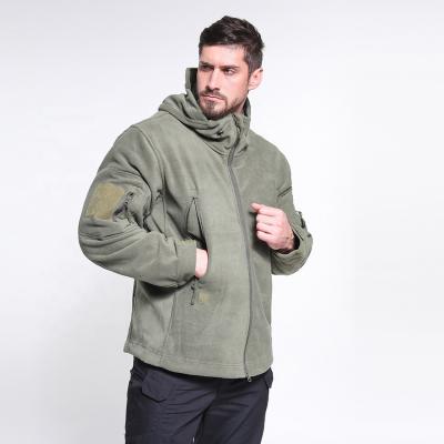 China Wholesale Reversible Mens Clothing Customize Logo Print Fleece Hoodie Windbreaker Military Men Outdoor Camping Polar Plus Size Jackets for sale