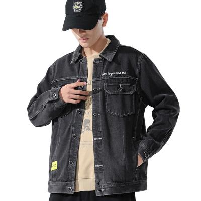 China Autumn Fashion Black Casual Coat 2020 Custom Made Breathable Plus Size Solid Color Men Denim Jacket for sale