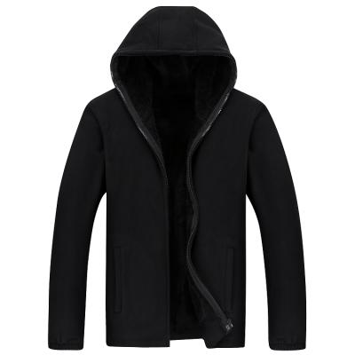 China Custom Wholesale Anti-Wrinkle Winter Uses Solid Color Full Zipper For Outwear Cheap Coat Plus Size Fleece Men Hoodie Jacket for sale