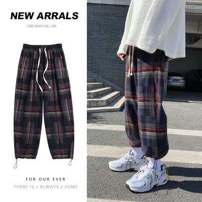 China Anti-Wrinkle Classic Retro Classic Cotton Men's Plaid Plus Size 100% Elastic Plaid Pants for sale