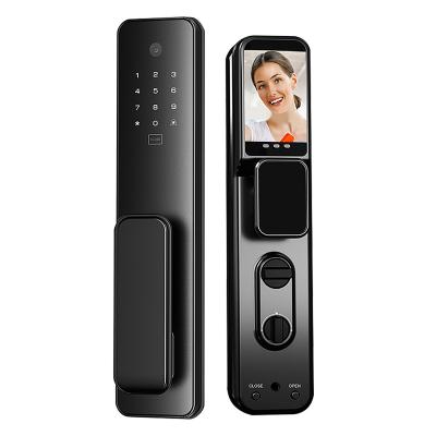 China Mobile Phone APP+ +Fingerprint+Password+RFID Swipe Card+3D Face Recognition Full Automatic Smart Lock Home Door With Camera for sale