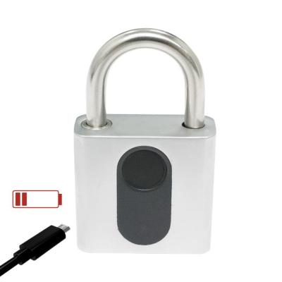 China Amazon Success Fingerprint Thumbprint USB Rechargeable Zinc Alloy Waterproof Padlock for sale