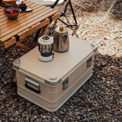 China Strong Aluminum Alloy Camping Storage Box With Lid Truck Storage Container Tools Metal Crate Aluminum Alloy Box for sale