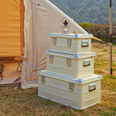 China Aluminum alloy aluminum alloy storage box metal storage container for camping storage bin 35/60/100L for sale