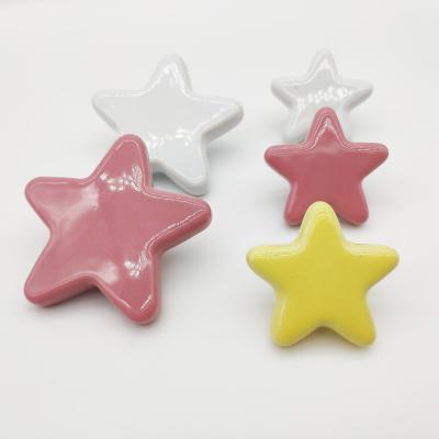 China Beautiful Customized Modern Ceramic Industrial Colorful Star Kids Furniture Handles for sale