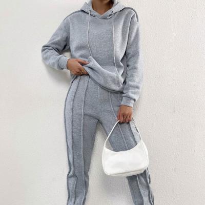 China High Quality Antibacterial Women Customize LOGO Vintage Plain Jogging Suits Sweatsuit Tracksuit Pants Sporty Casual Hoodie Set for sale