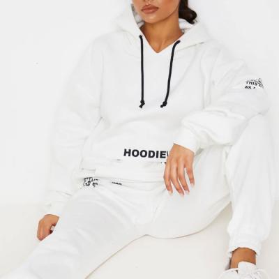 China Custom Cotton High Quality Breathable 2 Piece Tracksuit Set Oversized Soft French Terry Jogger Hoodies Set Women Track Suit for sale