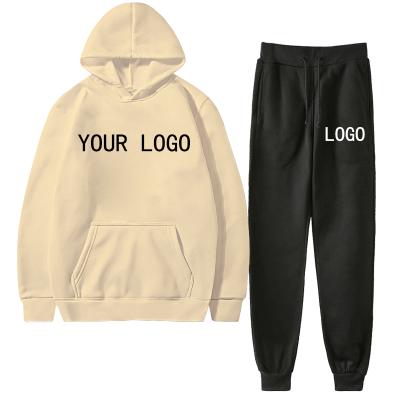 China Wholesale Design Logo Winter Plain Blank Women Causal Hoodie Breathable Set Custom Sweatsuit for sale