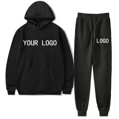 China New Breathable Casual Breathable Print Logo Men Soft Unisex Hoodies Set Custom Made Sweatsuit for sale