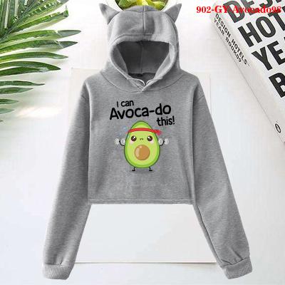 China oem plain kawaii wholesale Logo Latest Design Lady Anti-wrinkle Pullover cropped top hoodie for sale