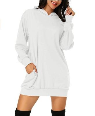 China Hot Selling Anti-Wrinkle Women Dress Casual Long Sleeve Sweatshirts Pullover Hoodie Dress for sale