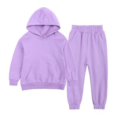 China Autumn Baby Boy Girls Clothes Breathable Long Sleeve Plain Sweatpants And Hoodie Set Toddler Hoodie for sale