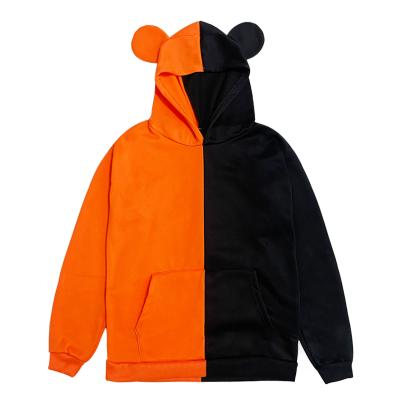 China Anti-wrinkle New Arrival Color Block Women's Hoodies Two Mickey Ears Custom Logo Designs for sale