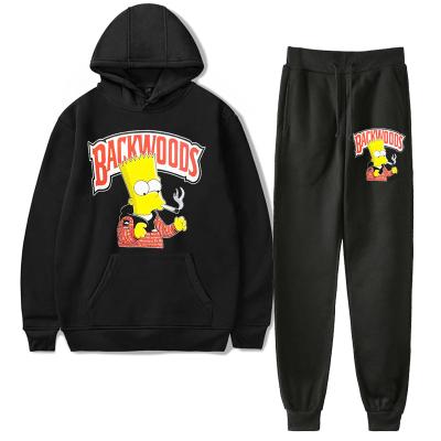 China Hot Selling Anti-wrinkle Sweatpants and Sweatshirt Set Custom Anime Backwoods Graphic Hoodie for sale