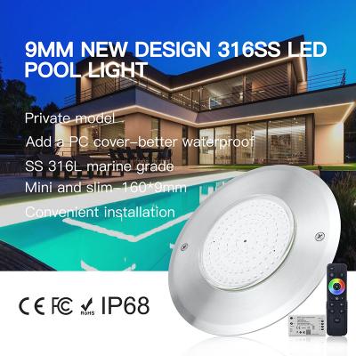 China HUAXIA 9mm 8W IP68 Swimming Pool Light Underwater Led Swimming Pool Lamp For Vinyl/Coating/Concrete Swimming Pool for sale