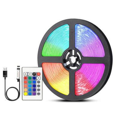 China Residential RGB LED Strip Light RGB 5050 USB 2835 Flexible Strip Lamp Infrared Control DC5V TV Backlight Party Bedroom Decoration for sale