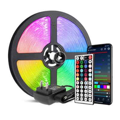 China 2835 LED Strip Lights Residential RGB 5050 Waterproof Bluetooth Wifi Control Luces Led Flexible Ribbon Tape For TV Backlight Room Home Party for sale