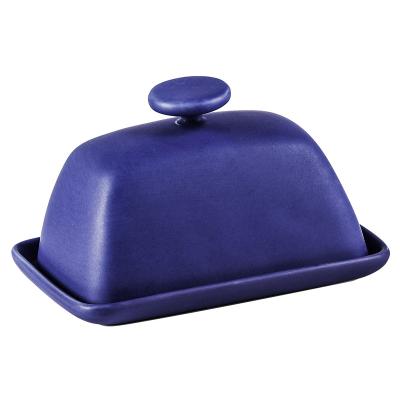 China Sustainable Yundu Ceramic Butter Dish With Lid For Countertop, Butter Keeper Container for sale