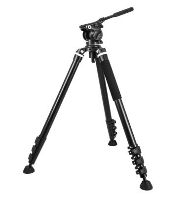 China Professional Aluminum Video Camera Video Tripod With Liquid Ball Head With Handle For DSLR Camera Photography for sale