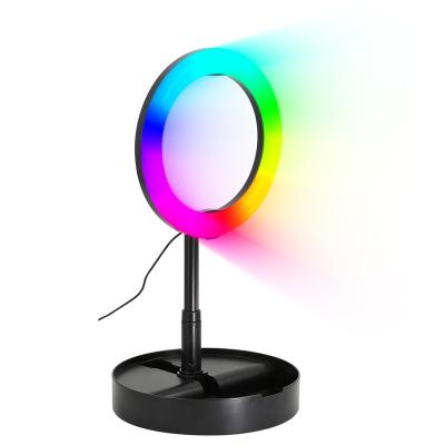 China Mini 10 Inch RGB Led Video Ring Light Professional Selfie Ringlight Makeup Lamp Studio with Tripod for Live Makeup Video Lighting for sale