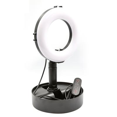 China Mini Cell Phone Mobile Holder for Live Stream Video Mini Makeup Camera Light Lamp 6 Inch Led Selfie Ring Light for sale