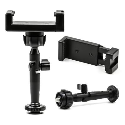 China 360Â ° Universal Ball Head Durable Cell Phone Clip Adapter Universal For Tripod Monopod Holder Clamp Bracket Holder Mount Black for sale