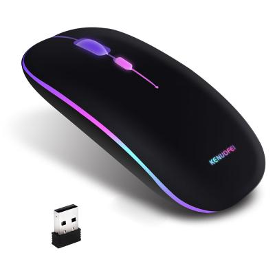 China 3D 2019 New Design 2.4G Rechargeable Wireless Mouse With LED Logo for sale