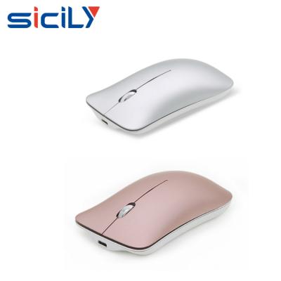 China 3D 2018 new slim wireless mouse, computer mouse aluminum radio, rechargeable wireless mouse built-in battery for sale