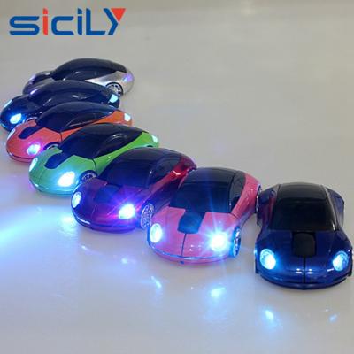 China Hot Selling 3D LED Light Custom Printed Wireless Optical Car Shape USB Computer Mouse for sale