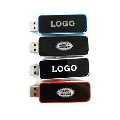 China Rectangle New LED Light Up LOGO Pen Drive USB 2.0 Flash Drive for sale