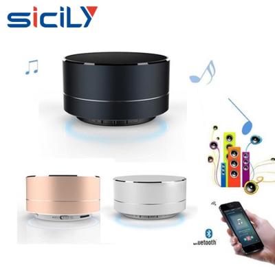 China No Factory Supply Aluminum Alloy Round Box Speaker Metal Steel Stereo HIFI Wireless Speaker for sale