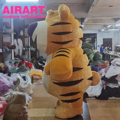 China PVC Tarpaulin/Oxford Cloth/Advertising Optio Inflatable Tiger Puppet Costume For Adults for sale