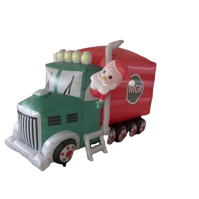 China Advertising Customized Inflatable Santa Truck For Christmas Holiday Decoration for sale