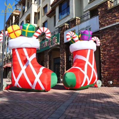 China Party Christmas Props Decoration Inflatable Christmas Socks Christmas Gifts For Kids for sale