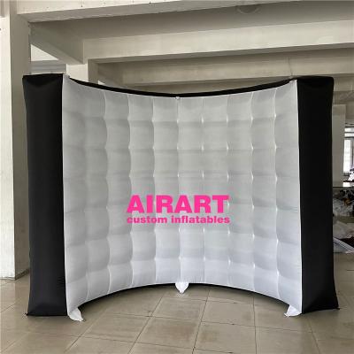 China Advertising Customized Portable Inflatable Photo Booth Wall With LED Lights For Christmas, New Year, Party, Promotional Advertising for sale