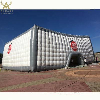 China PVC or Oxford cloth inflatable cube tent/party tent/inflatable dome tent for sale